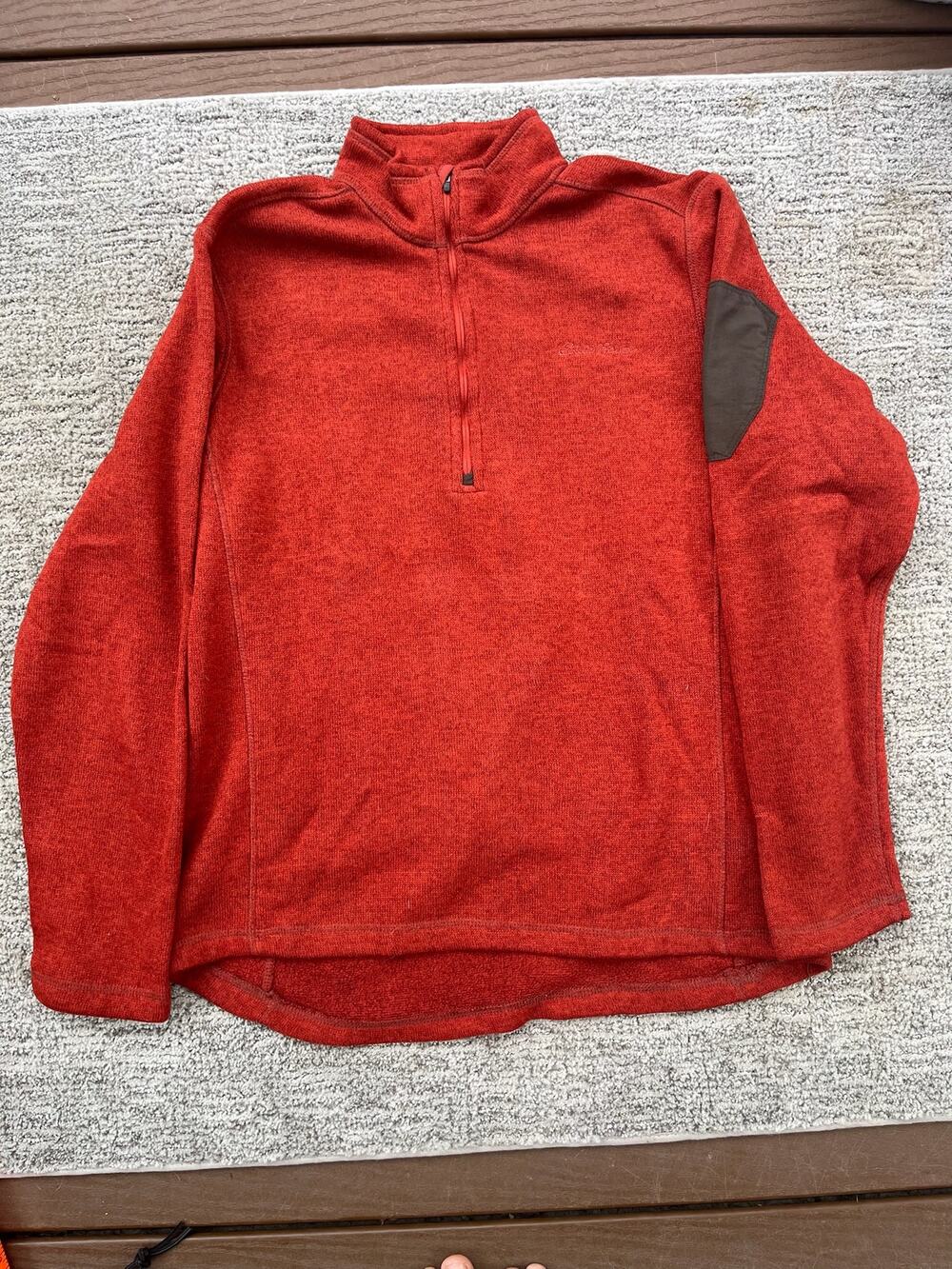 Eddie Bauer Men's Radiator Fleece 1/4-Zip Pullover Red Sweater XL